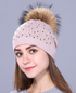 Knitted Raccoon Fur winter Hat