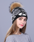 Raccoon fur knitted beanie