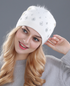 Rhinestone Rabbit fur Beanie